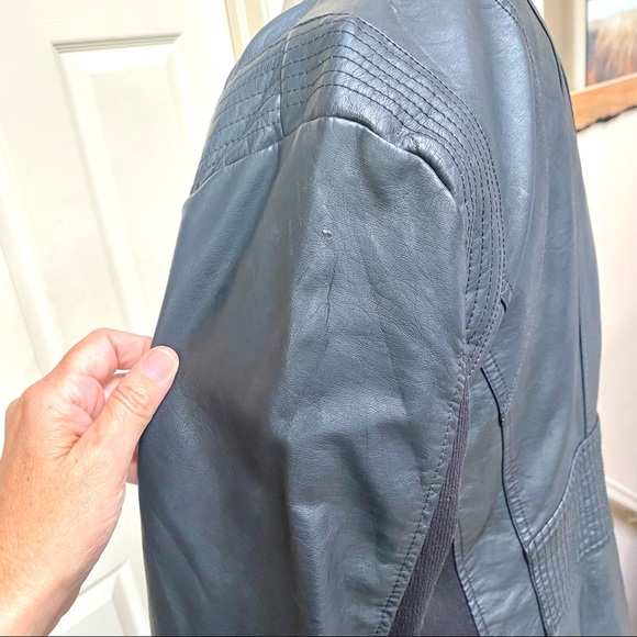 SEBBY COLLECTION Black Faux Leather Moto Jacket Medium - Picture 8 of 16
